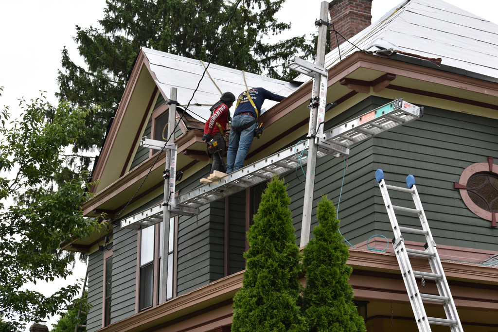 Gutter work on west.