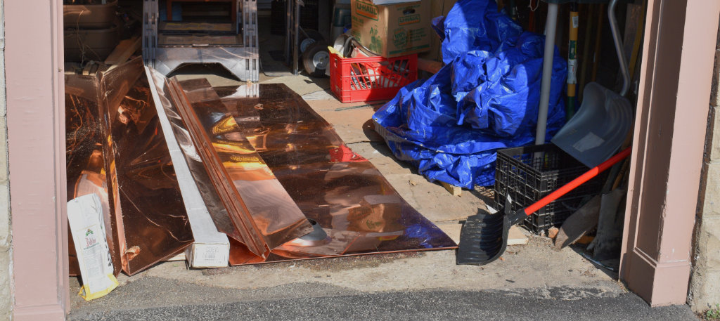 Shiny copper in the sunshine.