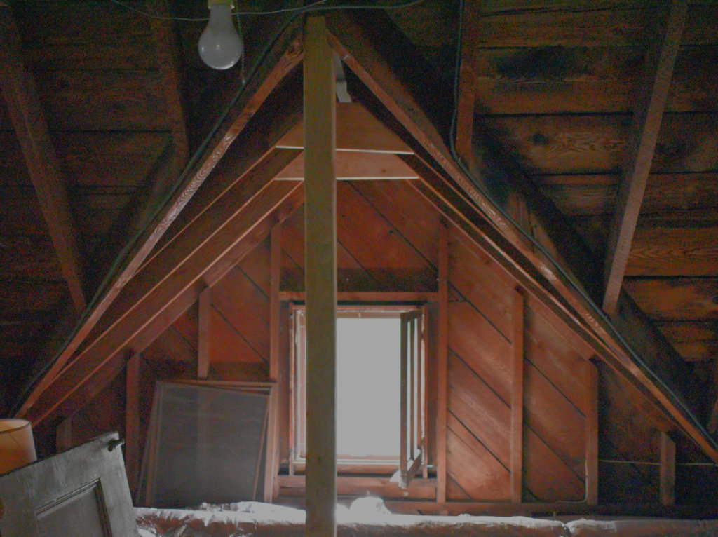 Attic framing east.